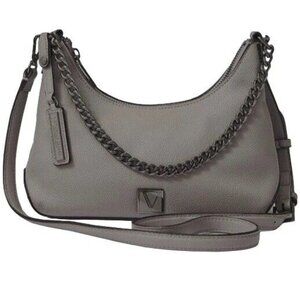 Victoria’s Secret Mini Curve Shoulder Bag Crossbody Silver Chains Gray NWT